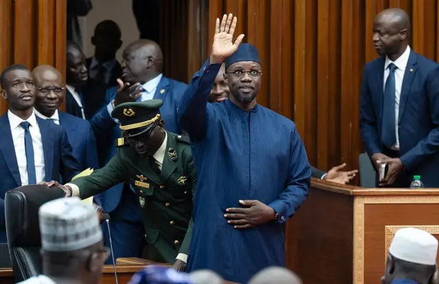 Ousmane Sonko addressing Parliament in Dakar on November 28, 2025
