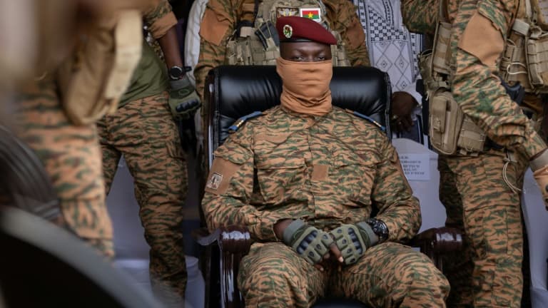 Burkina Faso junta leader captain Ibrahim Traoré in Ouagadougou on October 15, 2022