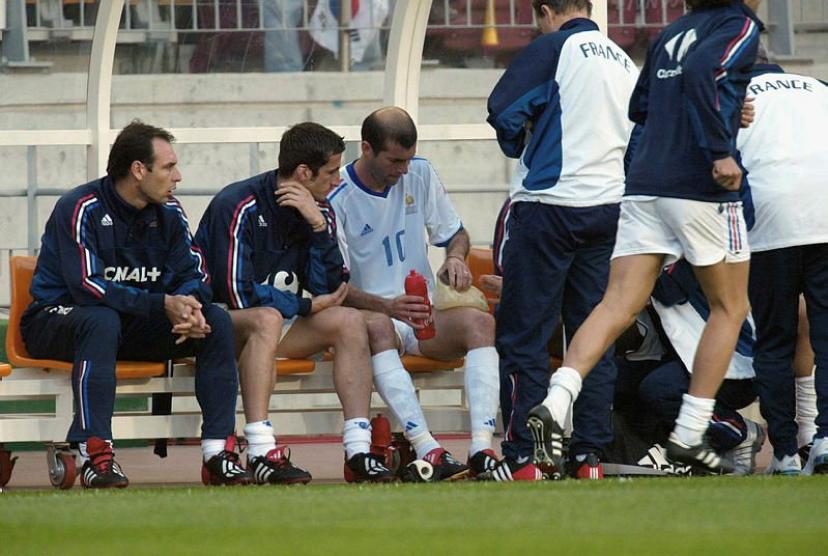 Zinedine Zidane injured his thigh against South Korea in 2002