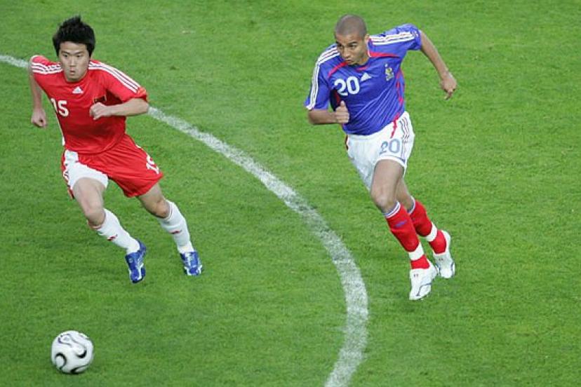David Trezeguet during France's 2006 World Cup preparation match against China