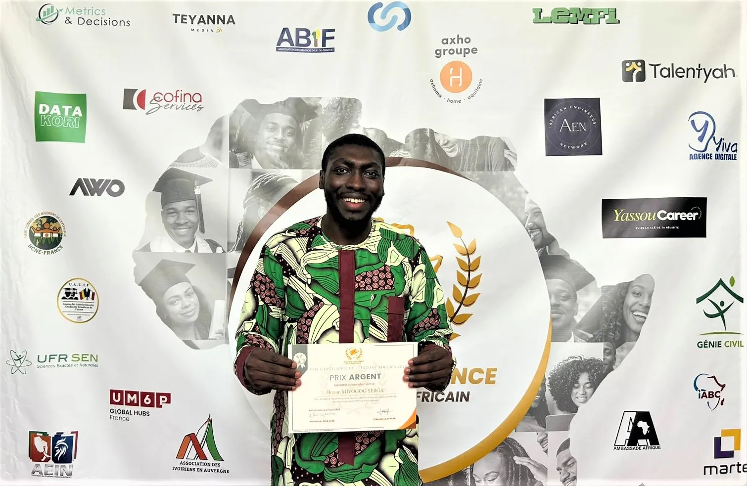 AI-Cameroon student Brayan Yebga Miyogog receives Paris academic excellence award