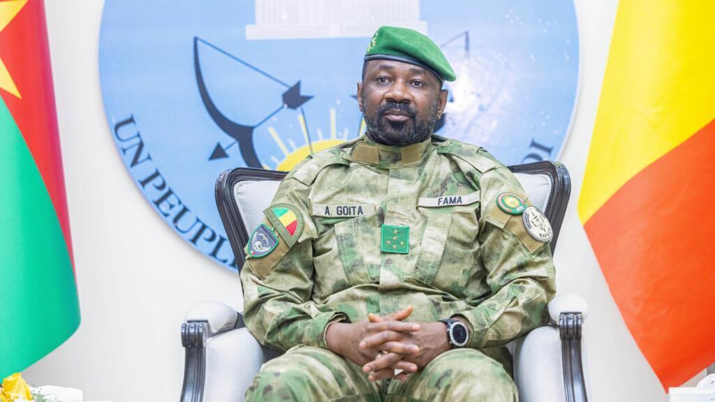 Mali’s transitional president, General Assimi Goïta, speaking at the second summit of the Alliance of Sahel States (AES) on security and development in Bamako, December 23, 2025.