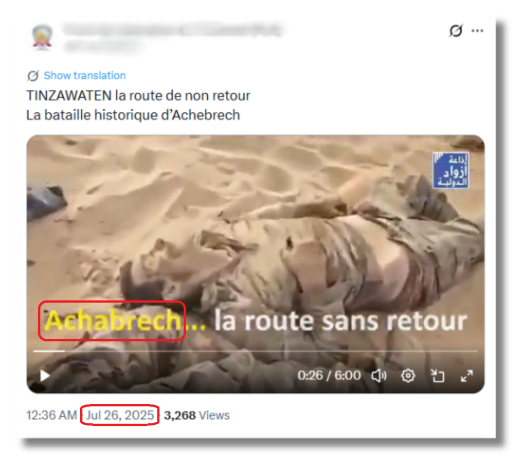 This footage, shared by an armed group in northern Mali, shows Russian fighters killed in Tinzaouatène in 2024.