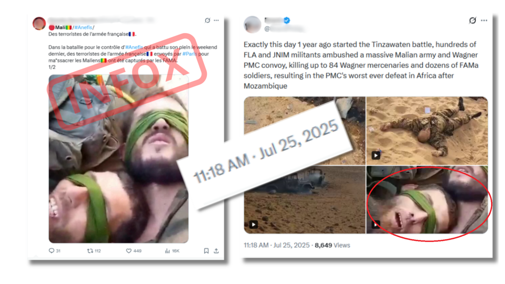 The same accounts later spread false claims about supposed French prisoners, again using archival images.