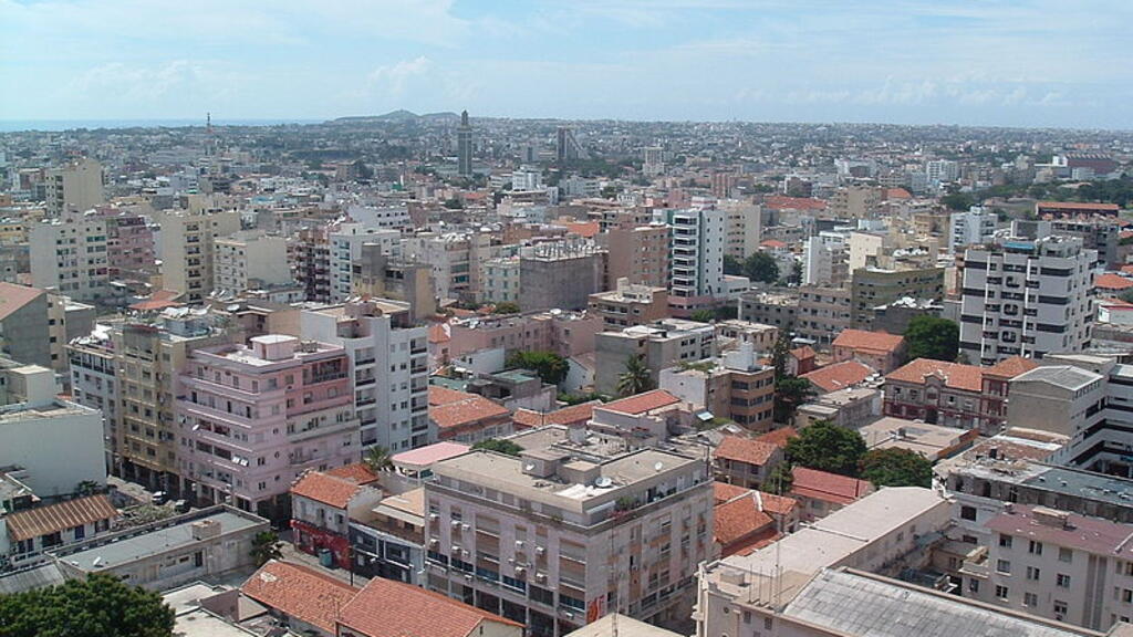 Panoramic view of Dakar's Plateau district, the financial hub of the city.