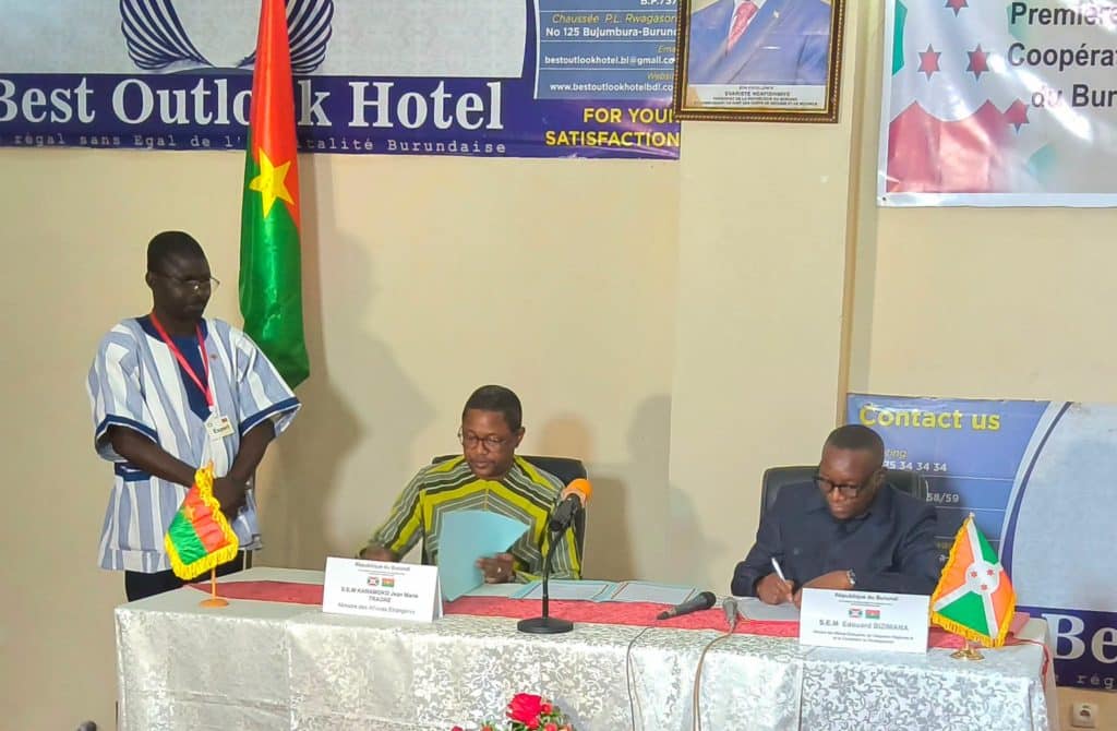 Delegates from Burkina Faso and Burundi at the joint commission signing ceremony