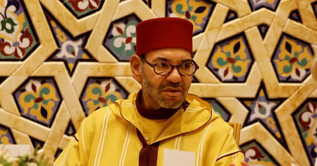 King Mohammed VI of Morocco appears in Rabat with a cane alongside Crown Prince Moulay El Hassan